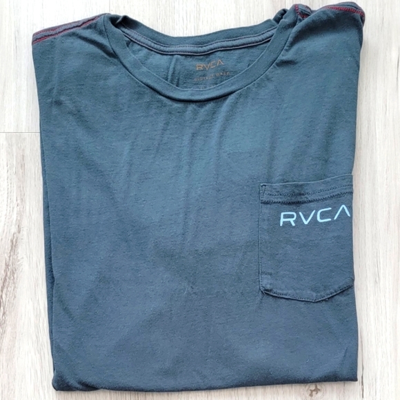 RVCA Other - RVCA | blue grey graphic logo vintage wash cotton tee-shirt | MENS XL